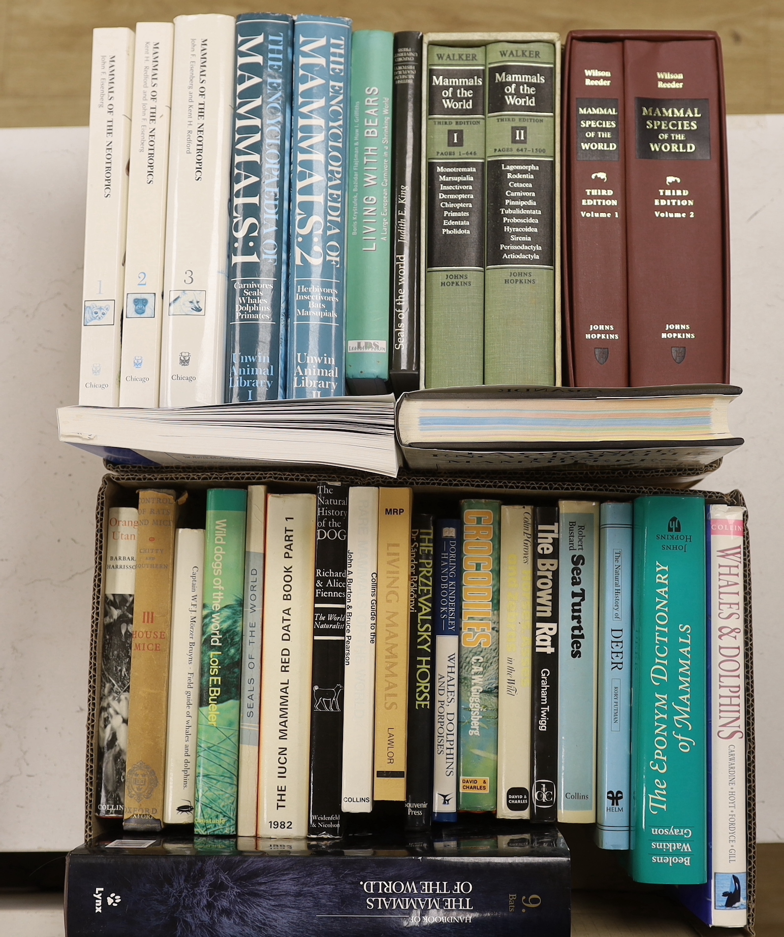 Wilson, Don E. & Reeder, DeeAnne M. (editors) - Mammal Species of the World: a taxonomic and geographic reference. 3rd edition, 2 vols. publisher's cloth and slipcase, 4to. Johns Hopkins Univ. Press, 2005; Beolens, B. &